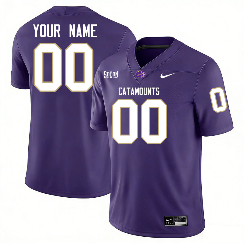 Custom Western Carolina Catamounts Name And Number Football Jerseys-Purple